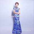 Hot Sale Factory Custom Made Long Turkish Blue Mermaid Evening Dresses Blue Hip Package Slim Evening Dress